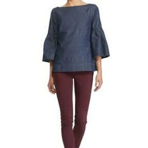 LRL Dark Denim Bell sleeve Top
